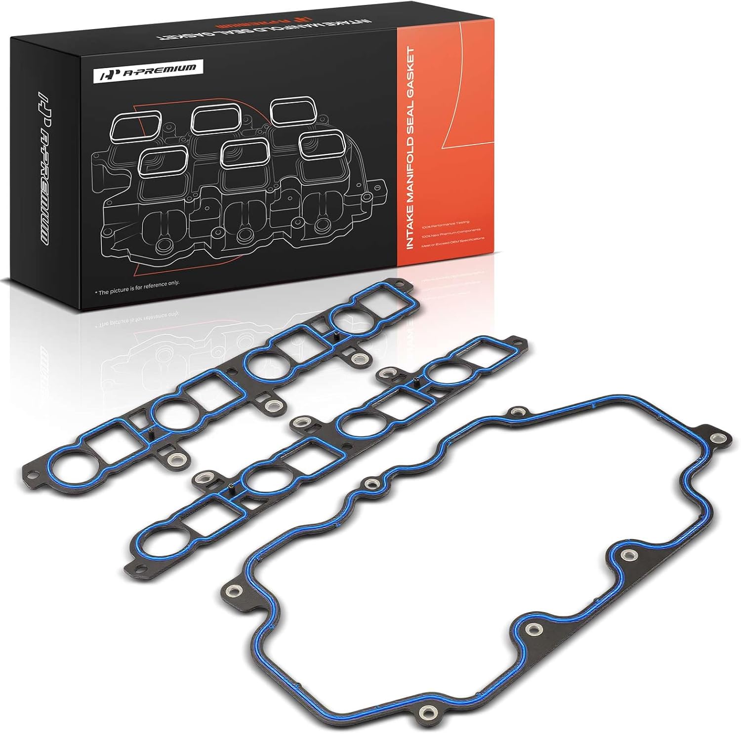 A-Premium Upper Fuel Injection Plenum Gasket Set Compatible with Ford Mustang 1999 2001 & Qvale Mangusta 2001-2002 & Panoz Esperante 2001-2002, AIV Roadster 1999-2000, 4.6L