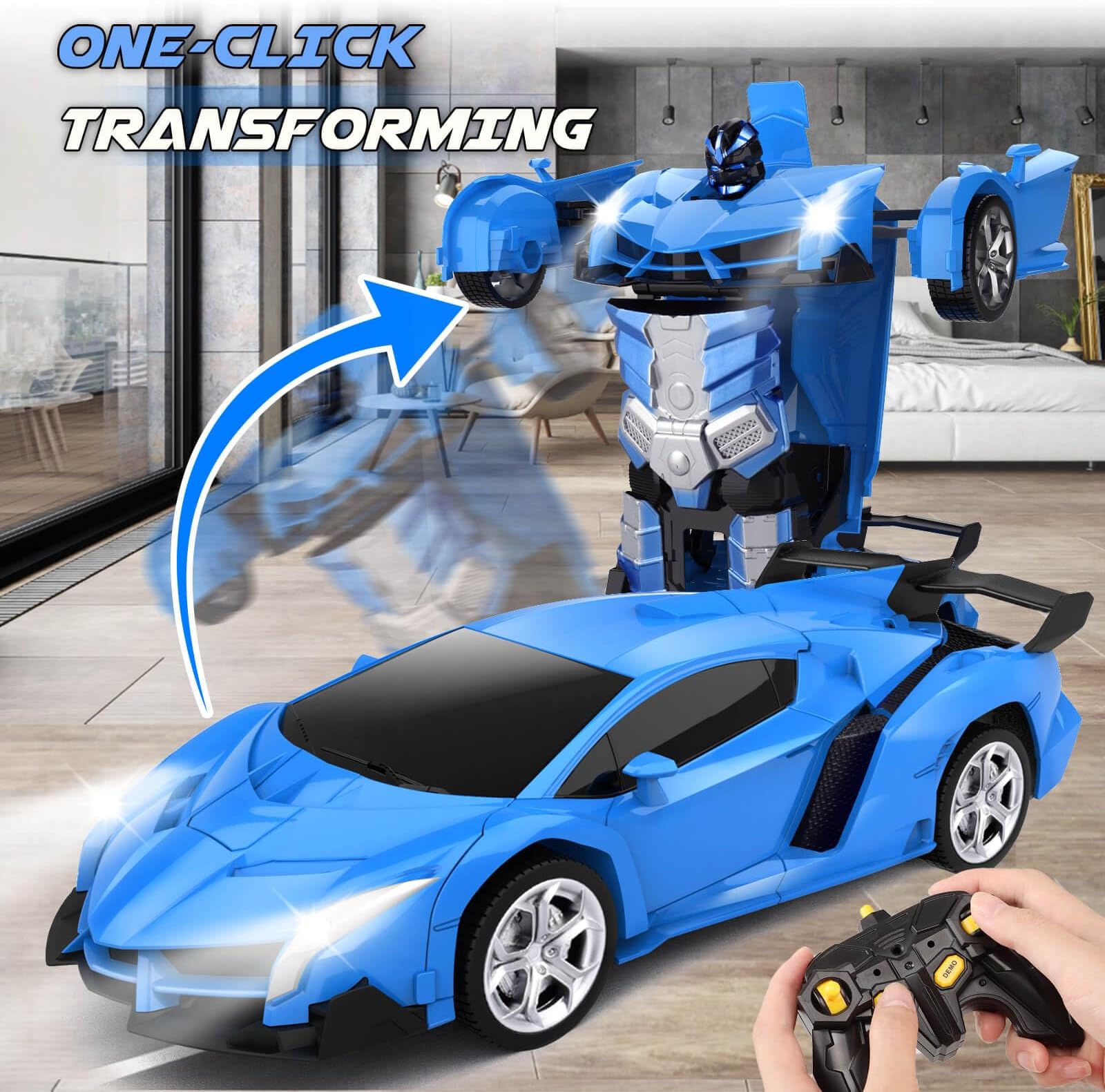 Transform Remote Control Car Toy for Kids 4 5 6 7 8, Remote Control Car for Boys 4-7, Transform Cars for Boys 4-6, Toy Car 5 Year Old Boy, Toys for 3 4 5 6 7 8 9 10 11 12 Years Old Boy