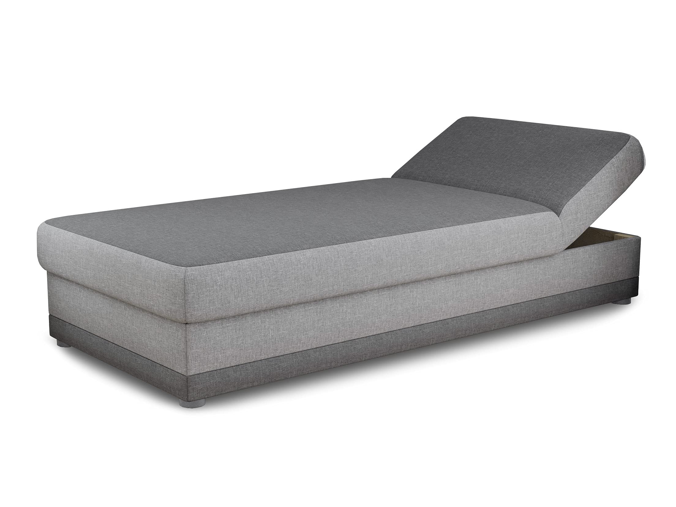 Sofnet - Bett Andre 90x200 cm mit Bettkasten (Grau, Sawana 05 + 21)