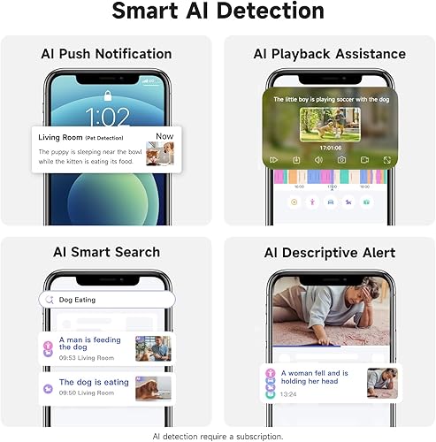 Miniatura 3 de Monitor de bebé 2K con aplicación de teléfono, cámara interior de inclinación panorámica de 360 para seguridad del hogar, detección de humanos y