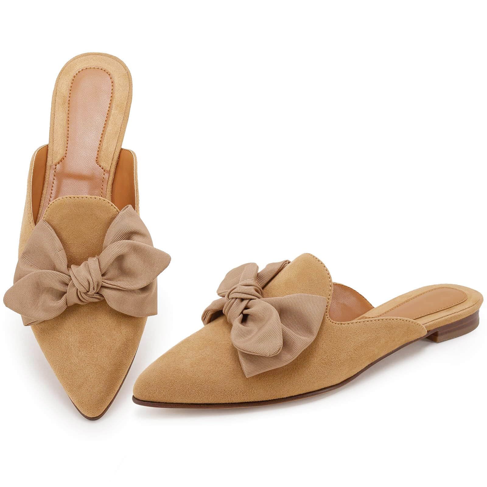 Rilista Mules for Women Slip On Comfortable Pointed Toe Womens Loafers Women's Flats for Women's Mules & Clogs