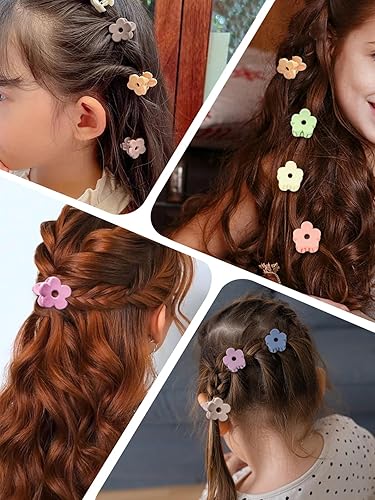 Miniatura 5 de 20 pinzas para el cabello con diseño de flores pequeñas coloridas para niñas, pasadores de pelo antideslizantes con caja para niños pequeños, bebés,