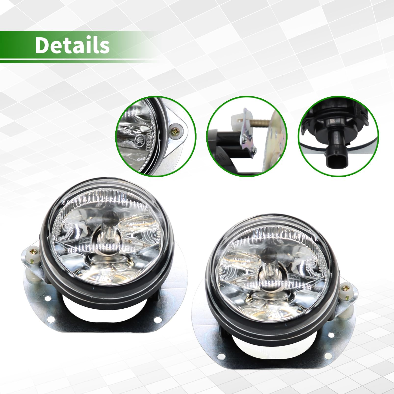 2Pcs Fog Lights Fog Lamp Assembly Compatible with W204 C250 C300 C350 ...