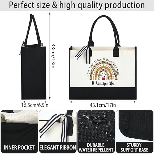 Miniatura 4 de Panelee 2 piezas de regalos de agradecimiento para profesores, bolsa de lona para mujer, regalos de graduación para profesores