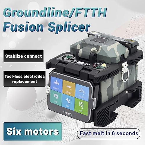 Miniatura 5 de DFBRUZZ Empalmador de fusión de fibra Enfoque automático A9 FTTH Kit de empalmador de fusión de fibra óptica de 4.3 pulgadas Pantalla LCD digital