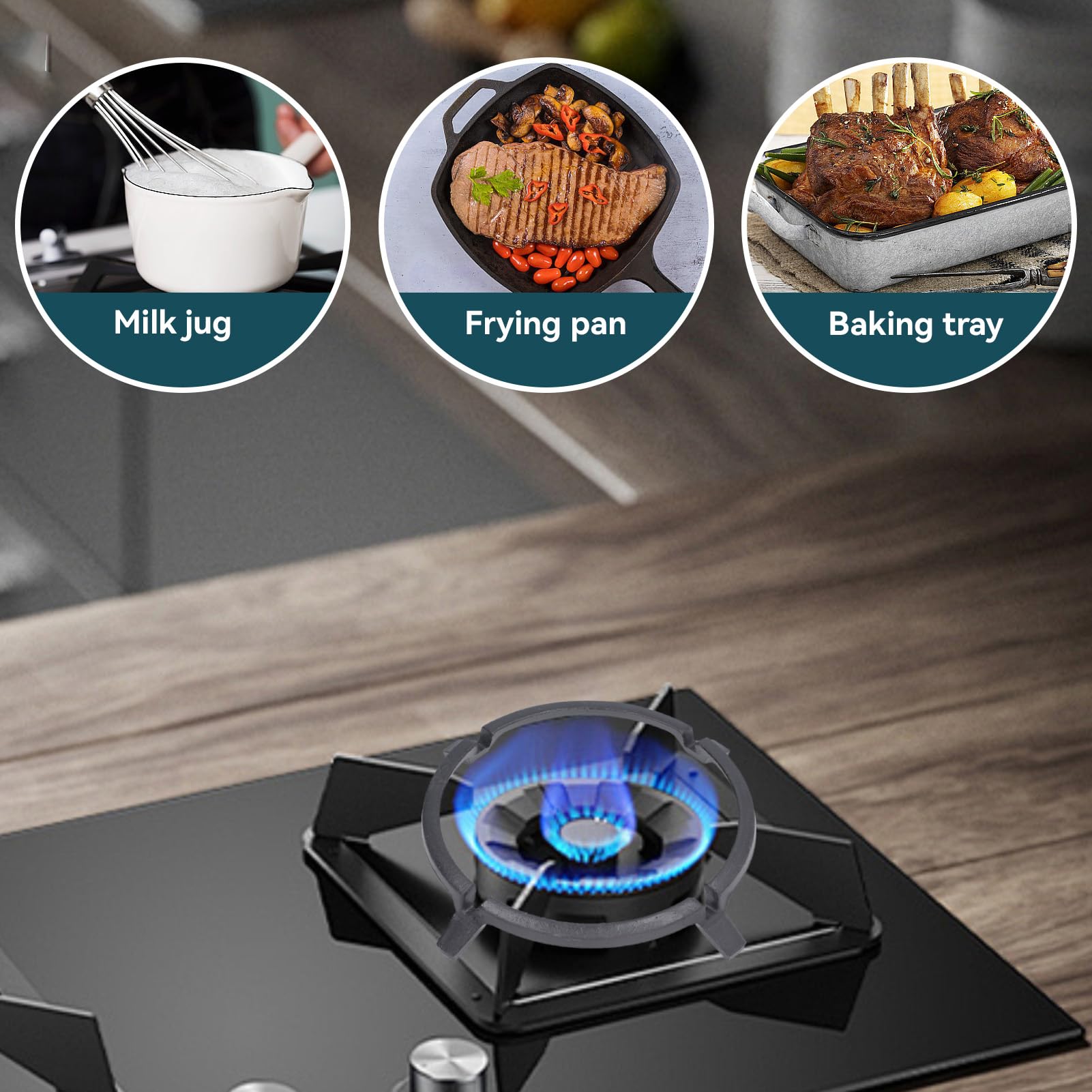 2Pcs Gas Cooker Rack Wok Rings, Stove Rack Holder Universal Cooker Stand Rack Gas Stove Rack Stove Support Rack Cooker Support Holder Cast Iron Wok