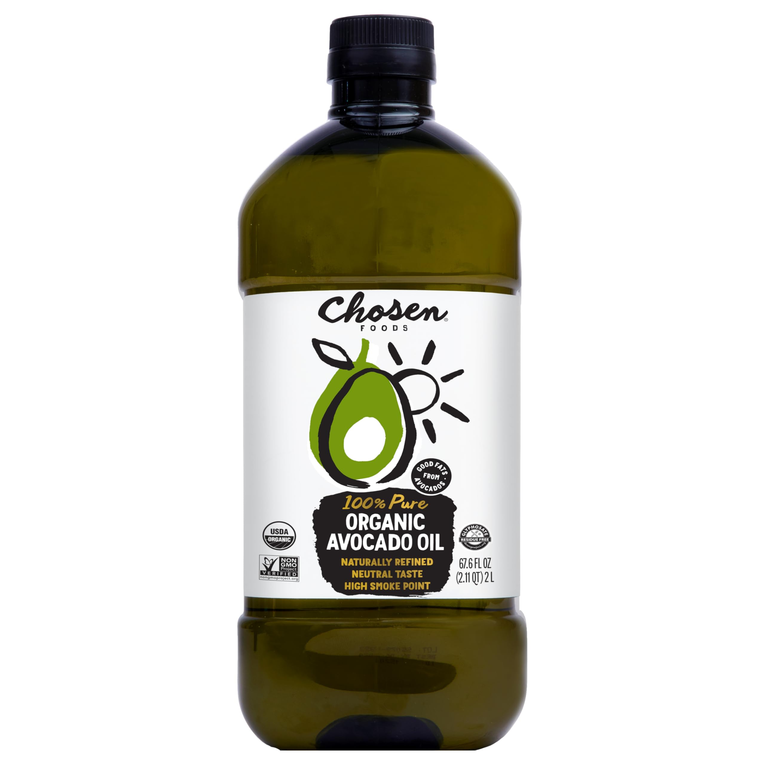 Chosen Foods 100% Pure Organic Avocado Oil 2lt + Recipe eBook Bundle