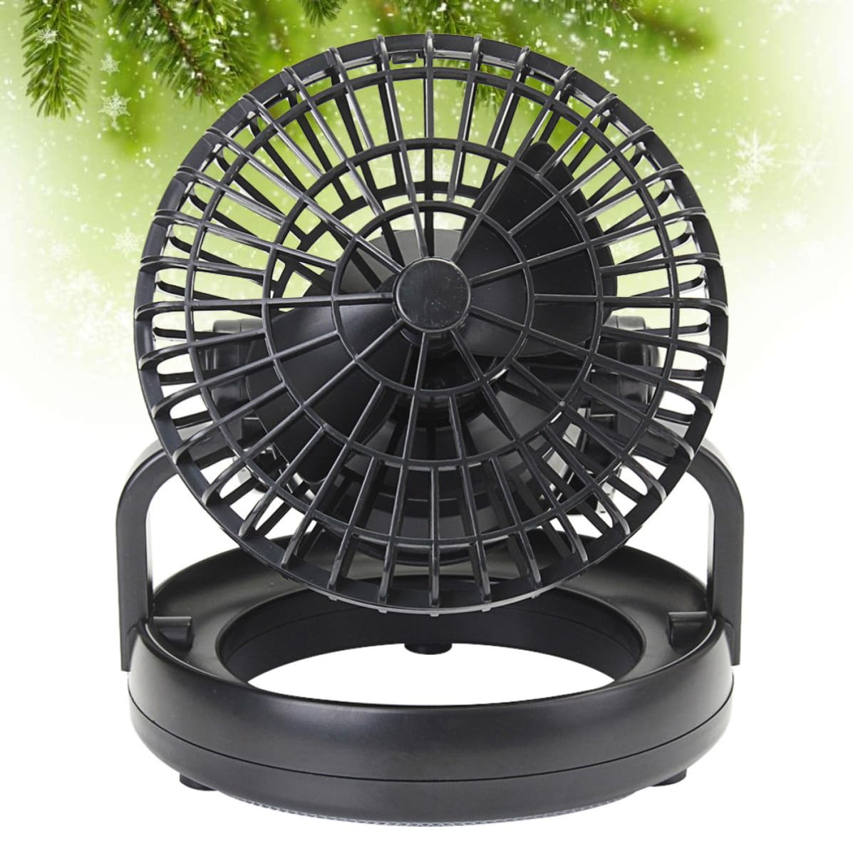 Lampada da Tenda da Campeggio LED con Ventilatore, 2 Pezzi | Abs Nero, Gancio Integrato, 18 Led, Can Use Separately, Atmosfera Estiva