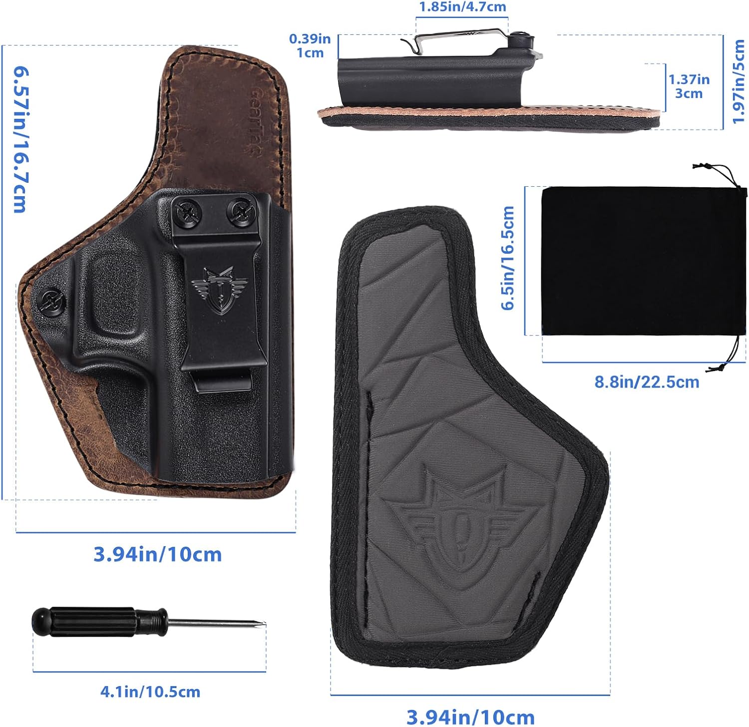 COLLAMIST G43X/G43 Right Hand IWB Holster Custom Fits & Concealed Carry Adjustable Retention, Optics Ready, Minimizes Skin Irritation, Ideal for Law Enforcement & EDC