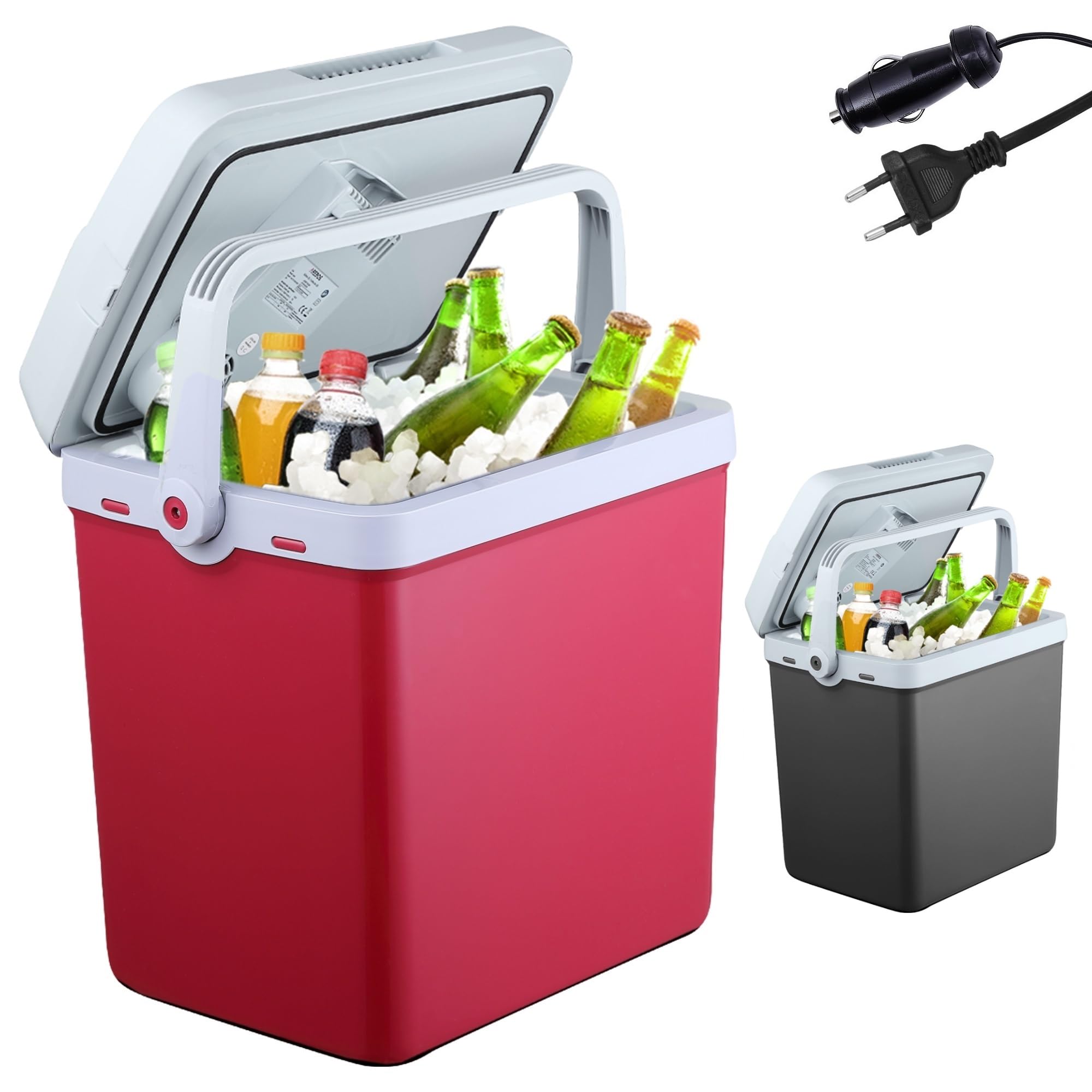 Arebos Nevera Termoeléctrica Portátil | Nevera 12v Compresor | Refrigerador De Coche | 25L | Frigorificos Pequeños con Modo Eco | 12/230 V para el Coche y Toma de Corriente