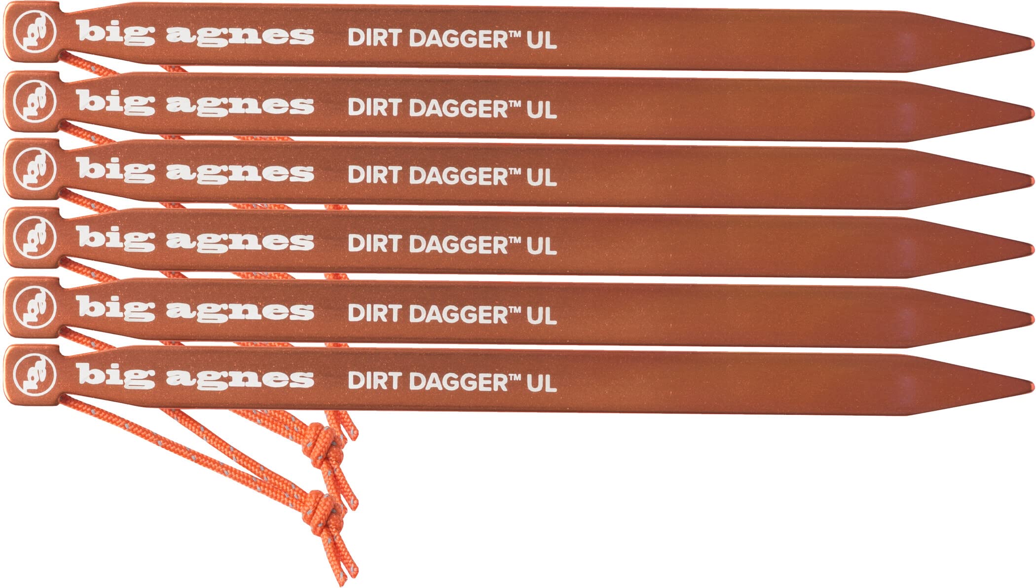 BIG AGNES Dirt Dagger UL Zeltheringe 7.5" 30er-Pack orange