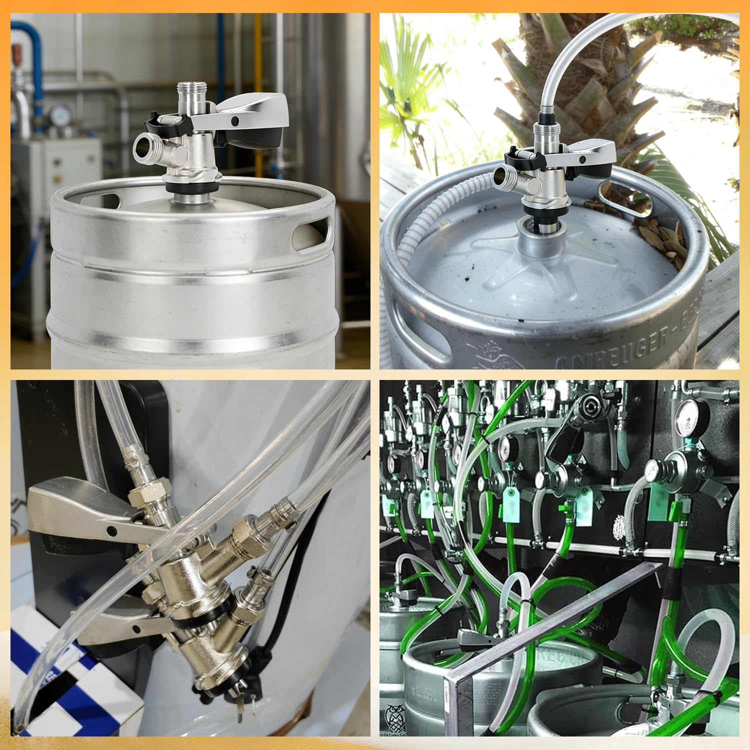 Tissting Kegverschluss Zapfkopf Typ S G5/8 Gewinde Keg Zapfkopf mit Überdruckventil, 304 Edelstahl Bier Bierfass Zapfanlage Flachkeg Bierzapfköpfe für Heimbrausystem