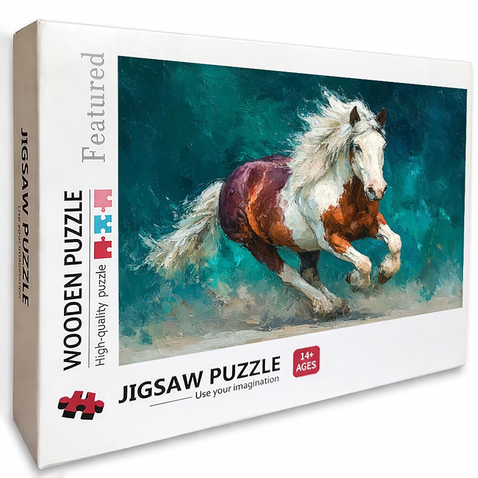 Cheval Puzzle 2000 pièces Adultes, Puzzle Bois 99x70cm, Adultes Jeu éducatif Défi énigme avec Une Boîte d'emballage Exquise, Jeu Relaxant Détente Collection, Cadeau Fille, Decoration, (Bleu) J-9000