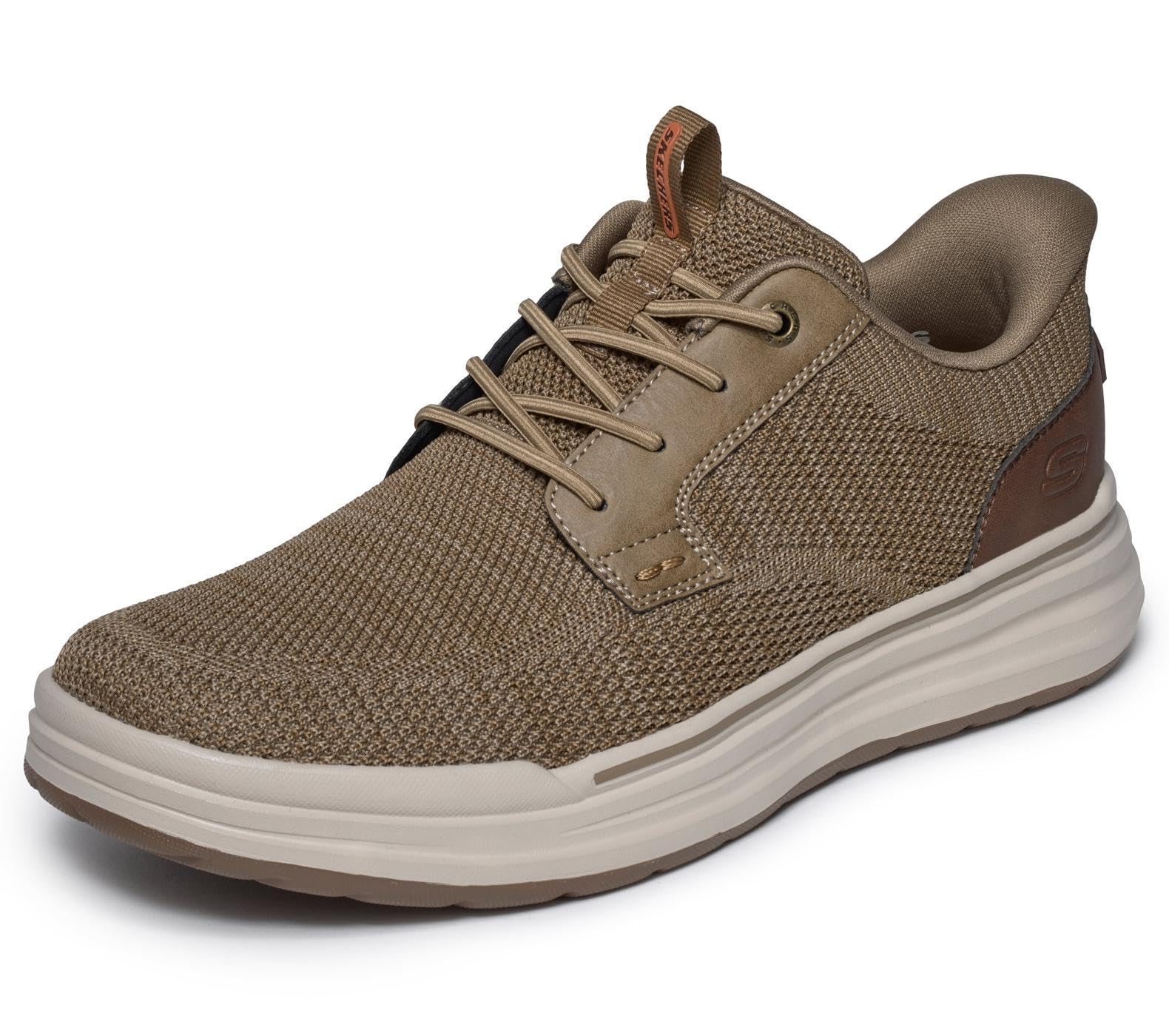 Skechers Homme Sterling Ramone Basket, Taupe Knitted Mesh, 42 EU