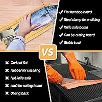 Vista 2 de Tabla de limpieza de pescado, tabla de filete de pescado con abrazadera, cuchillo de filete y guantes, tabla de medición de pesca portátil de 18