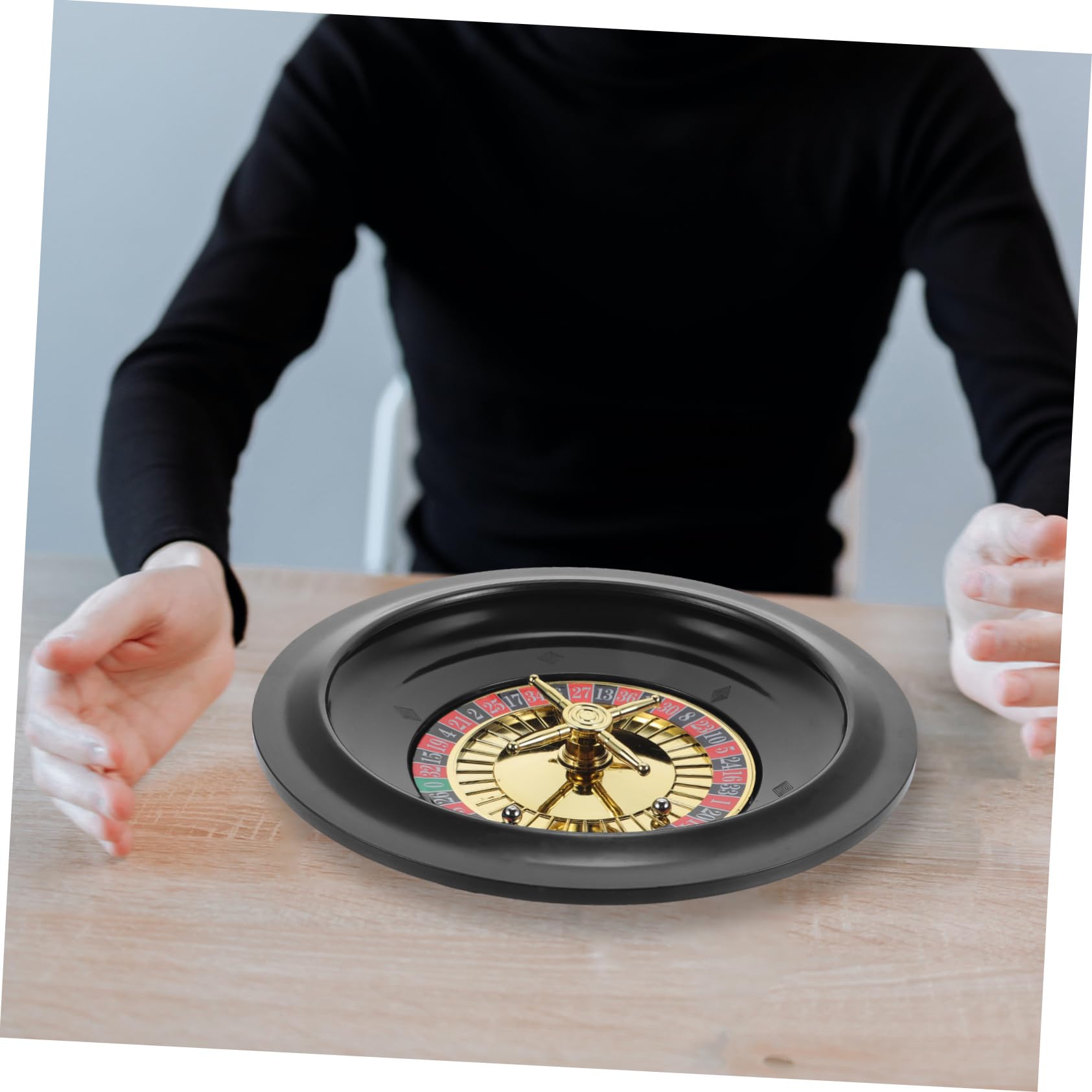 Ruota da Poker Russa Rotante per Festa 25,5X25,5X4,5Cm in Plastica, Design Unico e Pratica da Trasportare per Adulti e Bar