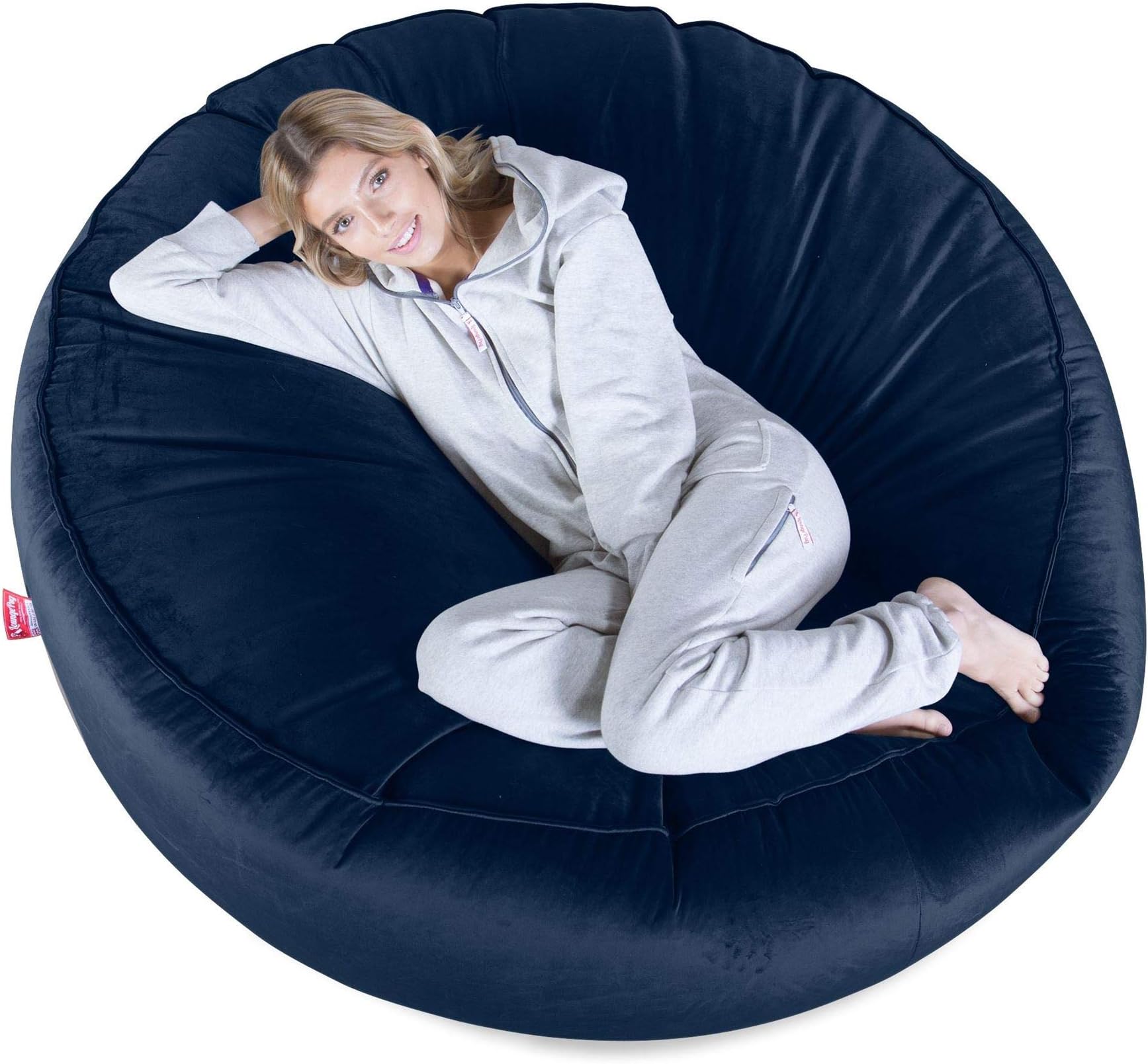 Lounge Pug - VELVET - GIANT Bean Bag SOFA - MEGA MAMMOTH - Beanbag - MIDNIGHT BLUE