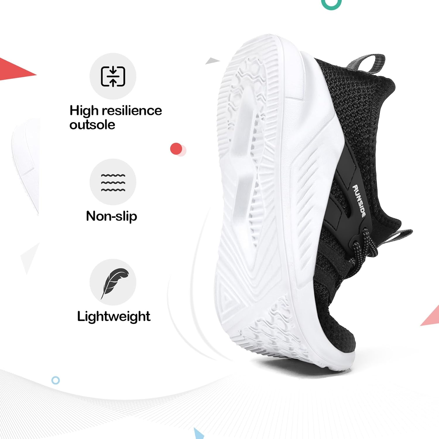 RUNSIDE Boys Girls Tennis Shoes Kids Lightweight Breathable Sneakers Lace-up Running Athletic Shoes for Toddler/Little Kid/Big Kid - Image 4