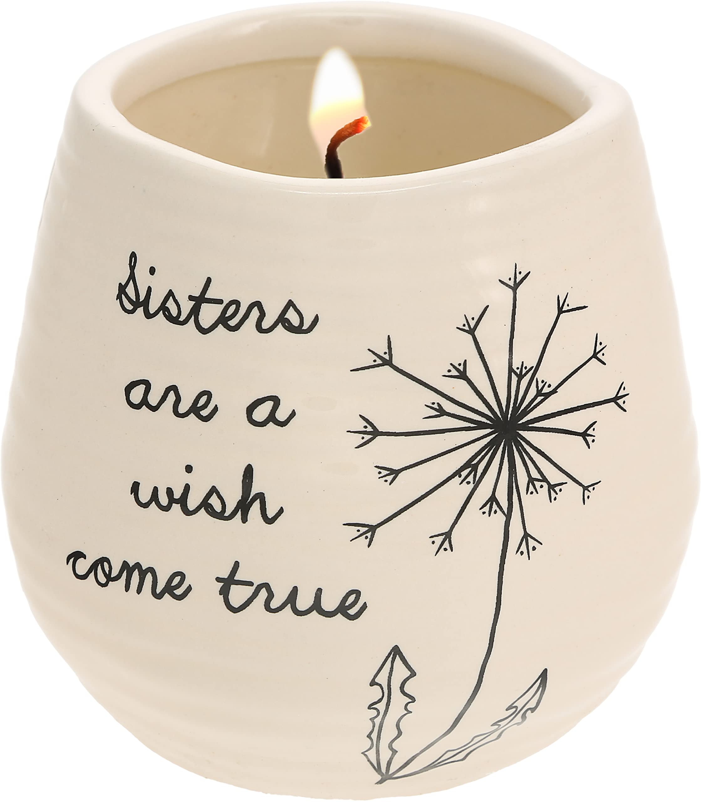 Pavilion Gift company 77113 Uni Dandelion Wishes – Sisters Are a Wish Come True Gelb Keramik Soja Serenity Duftkerze,