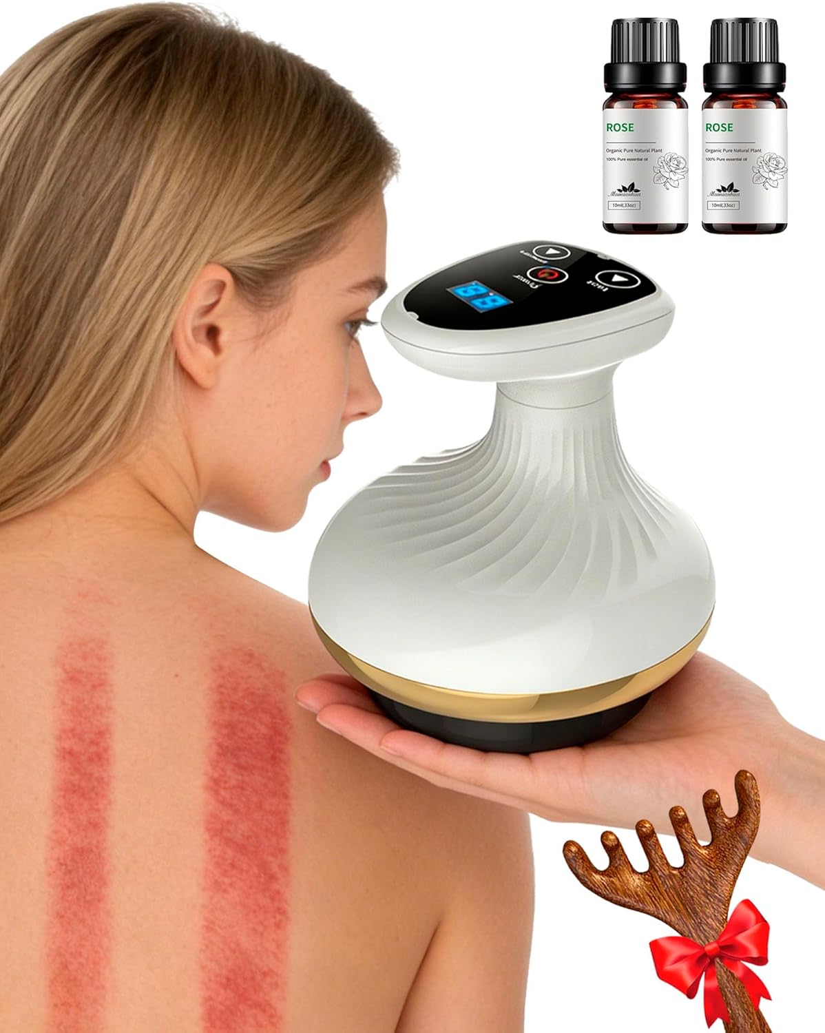 Electric Gua Sha Device for Cellulite Massage Tool, 9 Suction Levels & Heating, Handheld Massager - Negative Pressure Strong Suction,Smart Cupping Massager,Deep Massage,Firmer (1 Pcs)