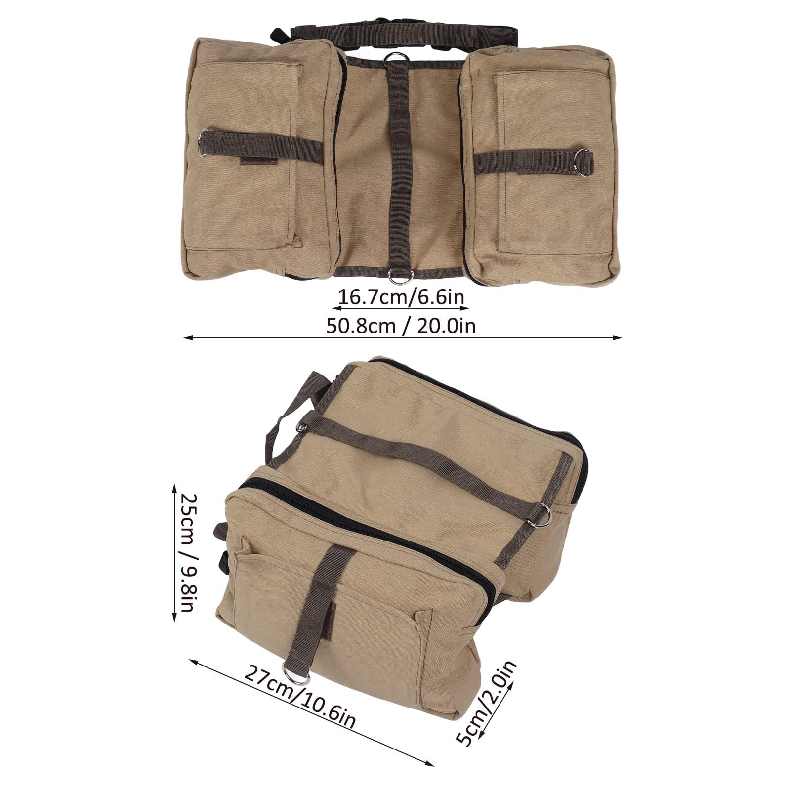 Cyrank Harnais de Sac à Dos pour Chien, Sacoche Légère pour Chien, Idéal pour les Randonnées en Plein Air, Taille Unique, Beige