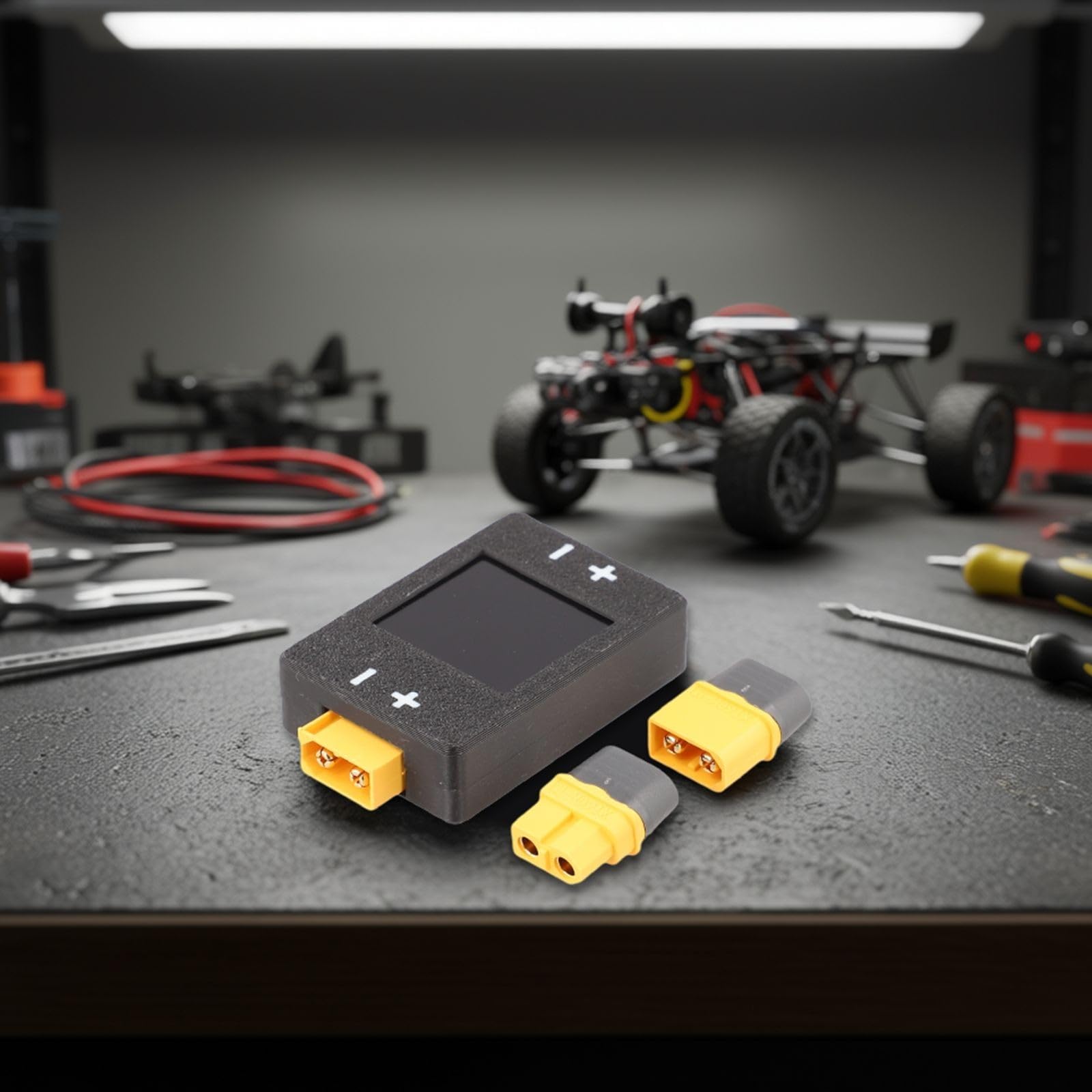 DC-Coulomb-Messgerät für LIPO-Batterietests, 8-150 V ± 50 A für XT90 vergoldete Schnittstelle, 1,5-Zoll-LCD-Display für Spannungskapazität und Leistungsüberwachung (A)