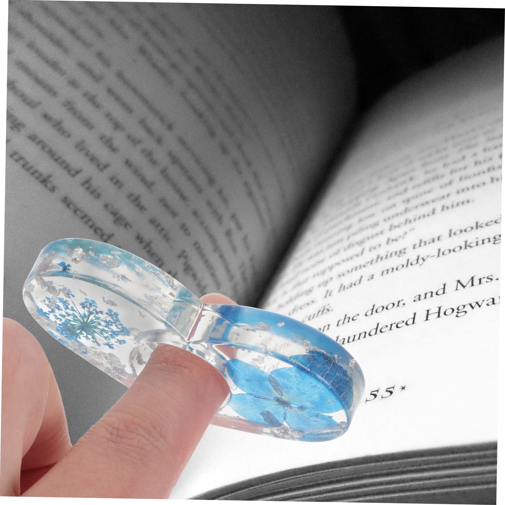 HOMSFOU Soporte De Página De Libro De Resina Diseño Ergonómico Para Lectura Para Sujetar Libros Mano Accesorio Práctico Y Duradero Color Azul 2 Piezas X 4