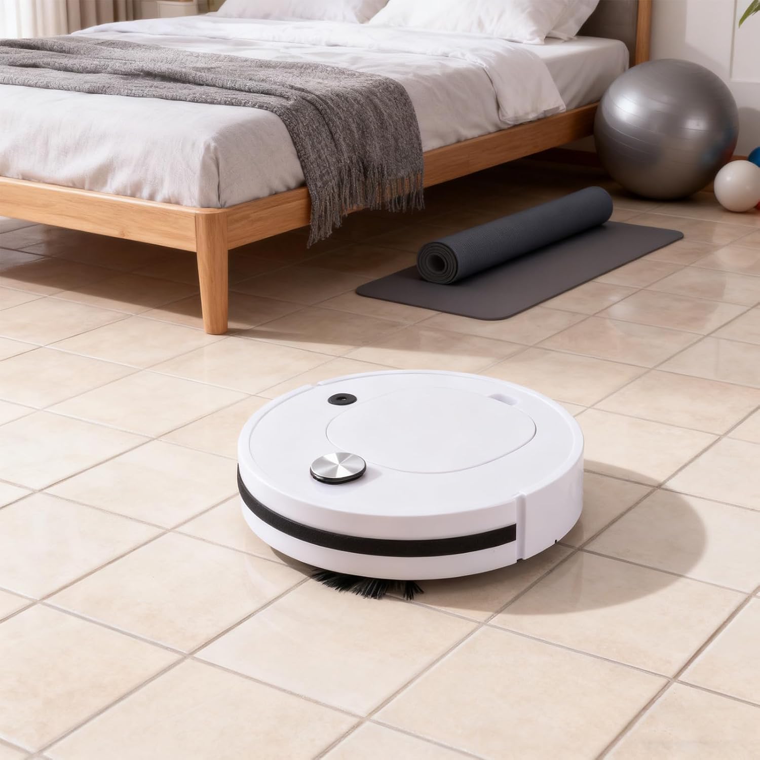 ASHATA Robot Vacuum and Mop Combo, 4 in 1 Automatic Robotic Vacuum Cleaner, USB Rechargeable, for Pet Hair Dust Removal