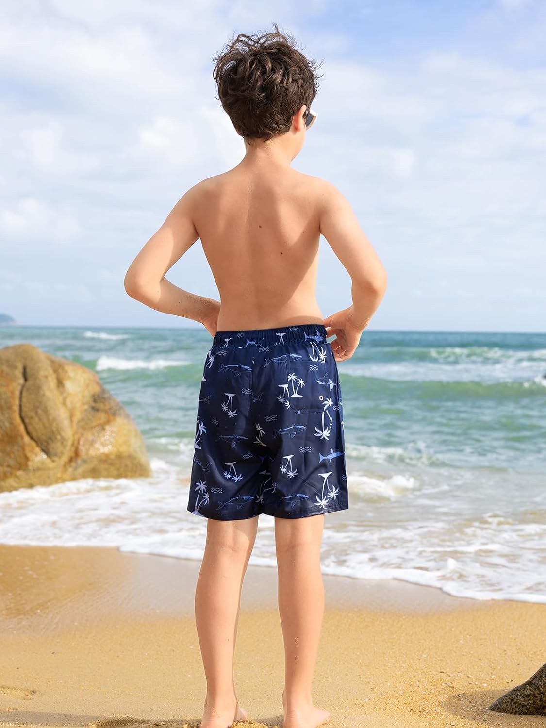 Angel season Boys Swim Trunks with Compression Liner Boxer Brief Teens Swimsuit Youth UPF 50+ Board Short Size 7-14Years - Image 6