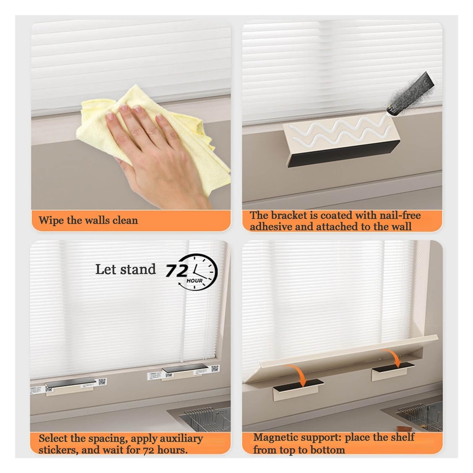 Piastra di estensione magnetica per davanzale della finestra, resistente, per banco da lavoro del balcone (60 x 15 cm), design stabile e resistente ai danni