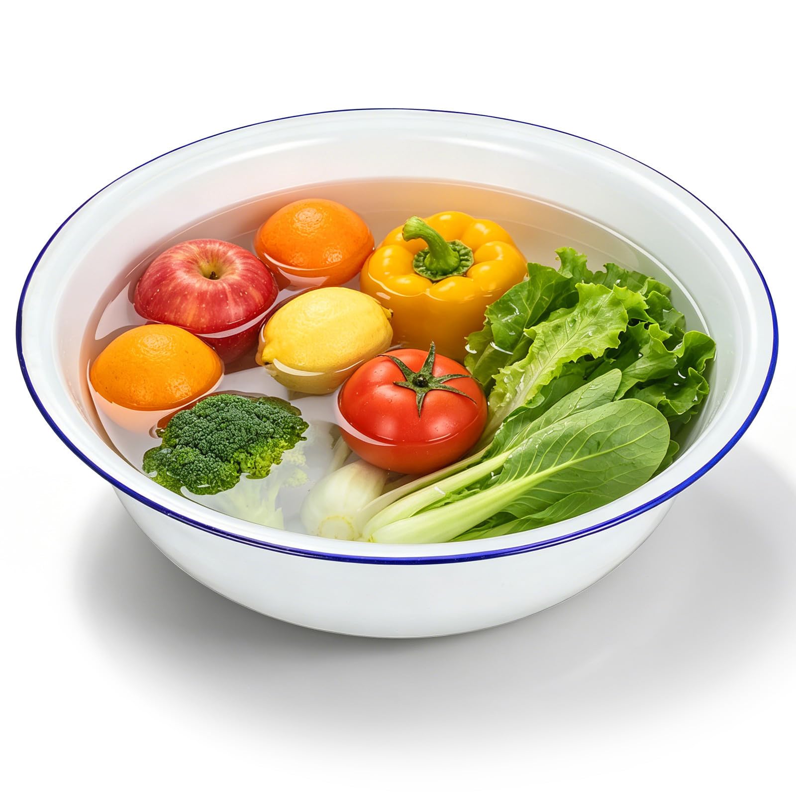 Cuenco blanco grande de cocina multiusos para lavar cara y preparar alimentos