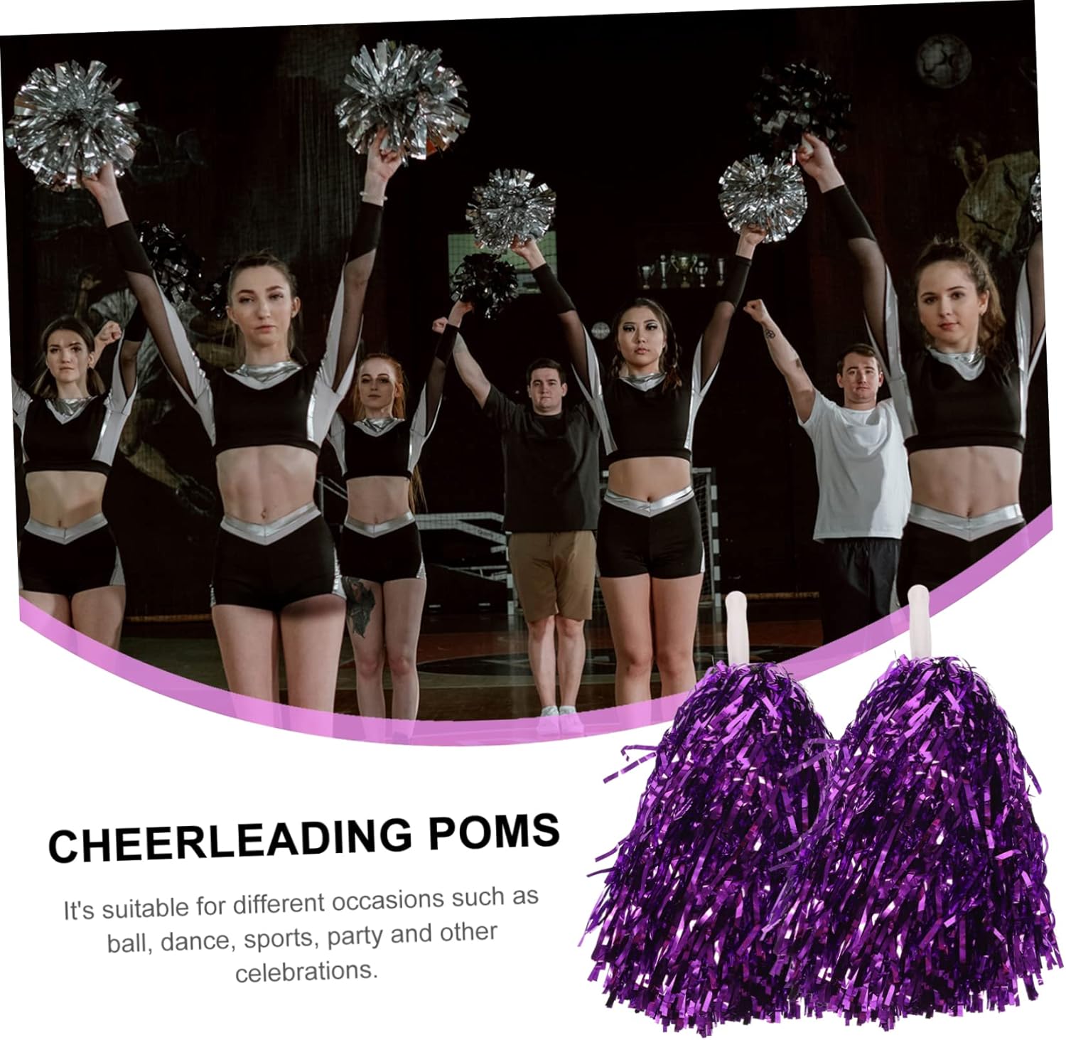 OFFSCH 16pcs Cheer Accessories for Girls Cheer Pom Poms Reusable Cheerleading Pompoms Dance Hand Flowers