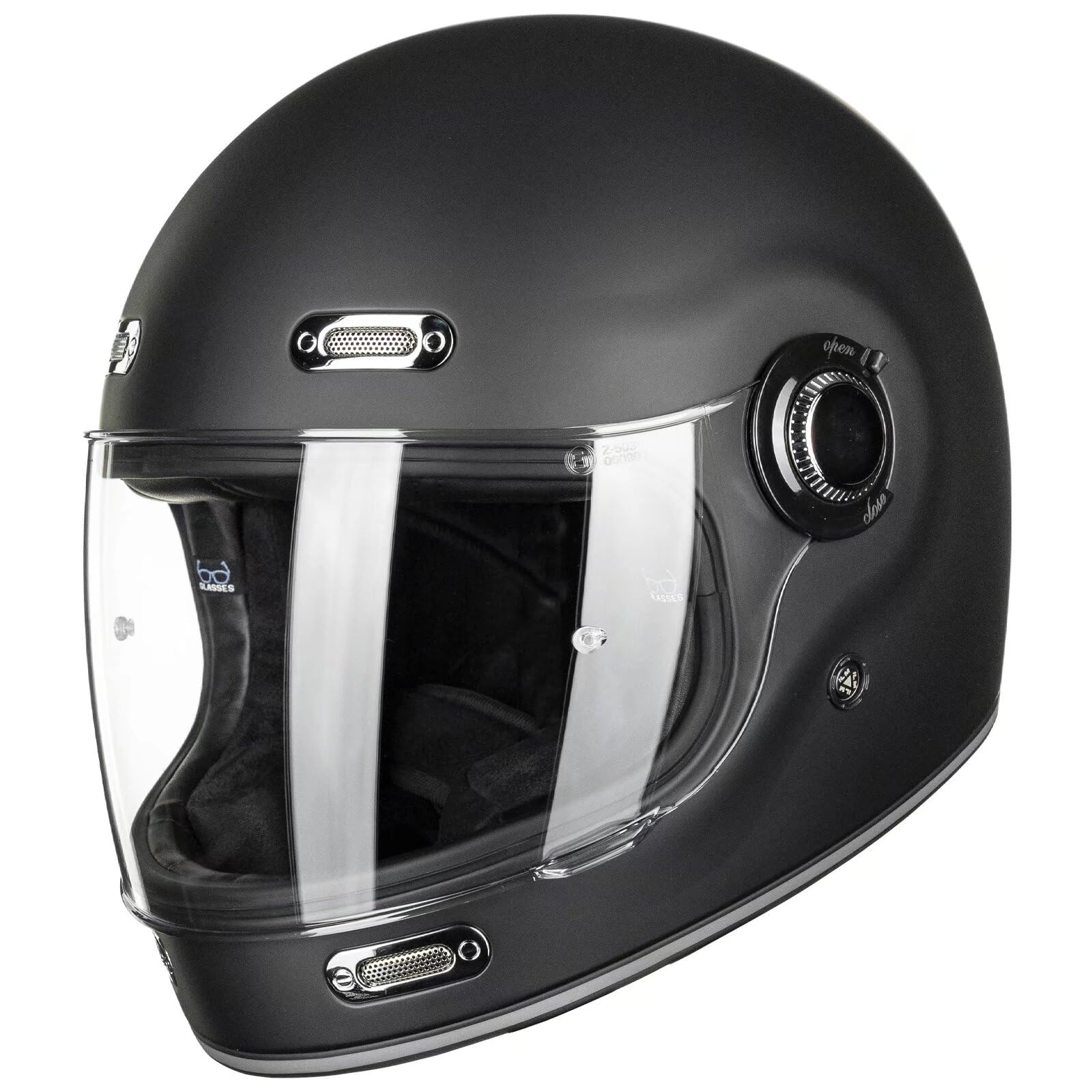 ILM Retro Full Face Motorcycle Helmet for Adult with Visor Vintage Helmet for Cruisers Scooters Mopeds DOT Model Z503