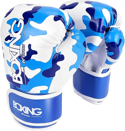 Guantes de boxeo para niños, guantes de boxeo para niños de 3 a 9 años, niños y niñas, guantes de boxeo de poliuretano de dibujos animados para