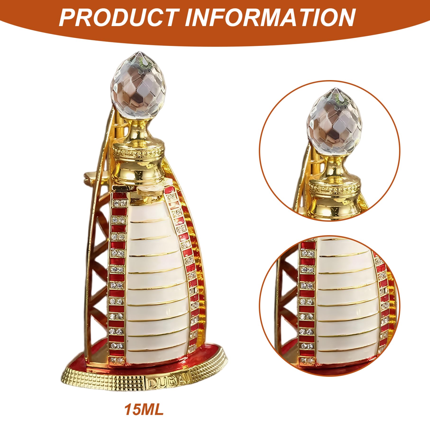 Aceite de perfume árabe, fragancia de larga duración de 15 ml, perfume de Dubái con lujosa botella con forma de velero para mujer, decoración del Hogar