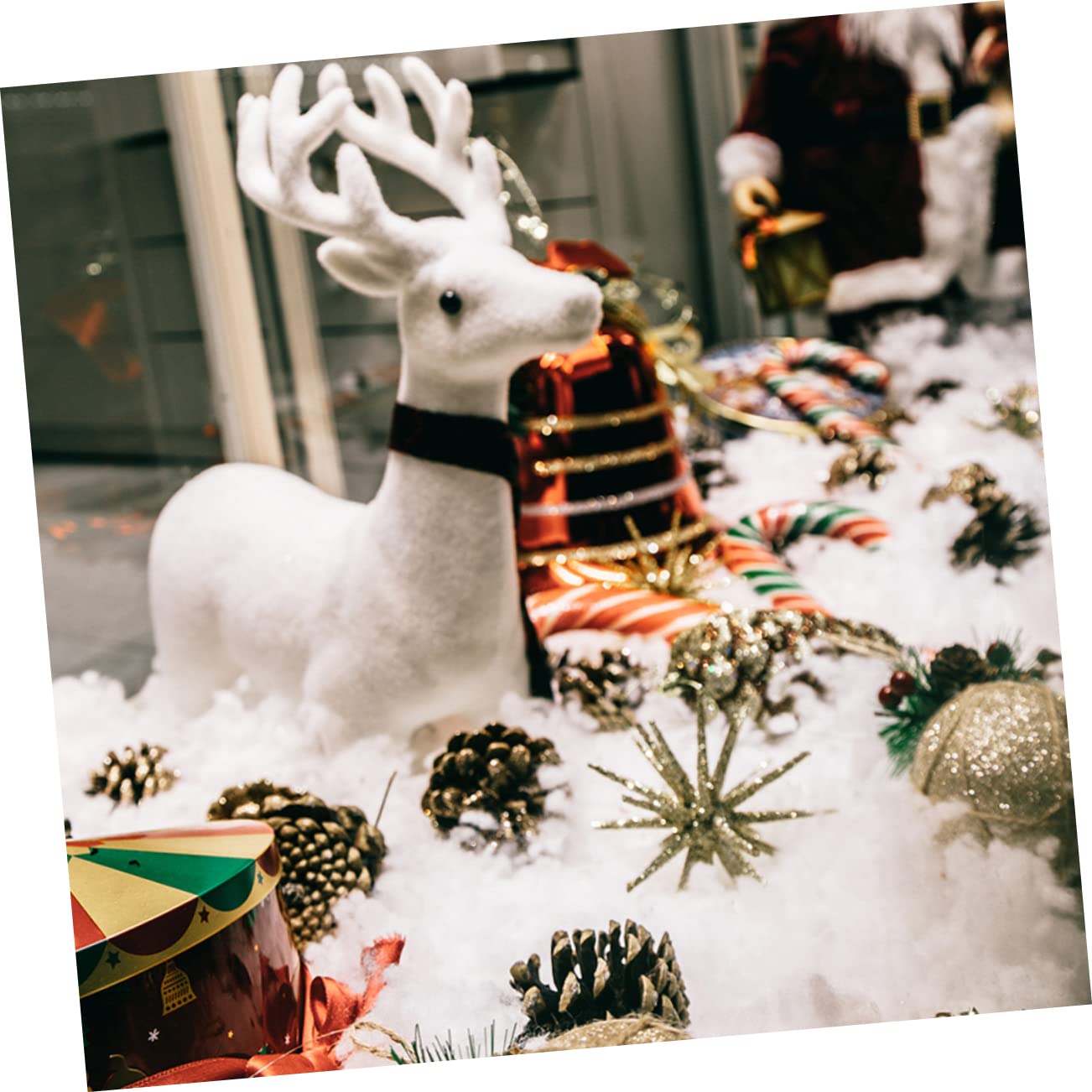 Cabilock 4 Stück Schneedecke kunstschnee Artificial Snow Christmas-Decorations unter Weihnachtsbaum-Schneematte Fake Snow Decoration Weihnachtsdecke Kunstdecke das Haustier Weiß