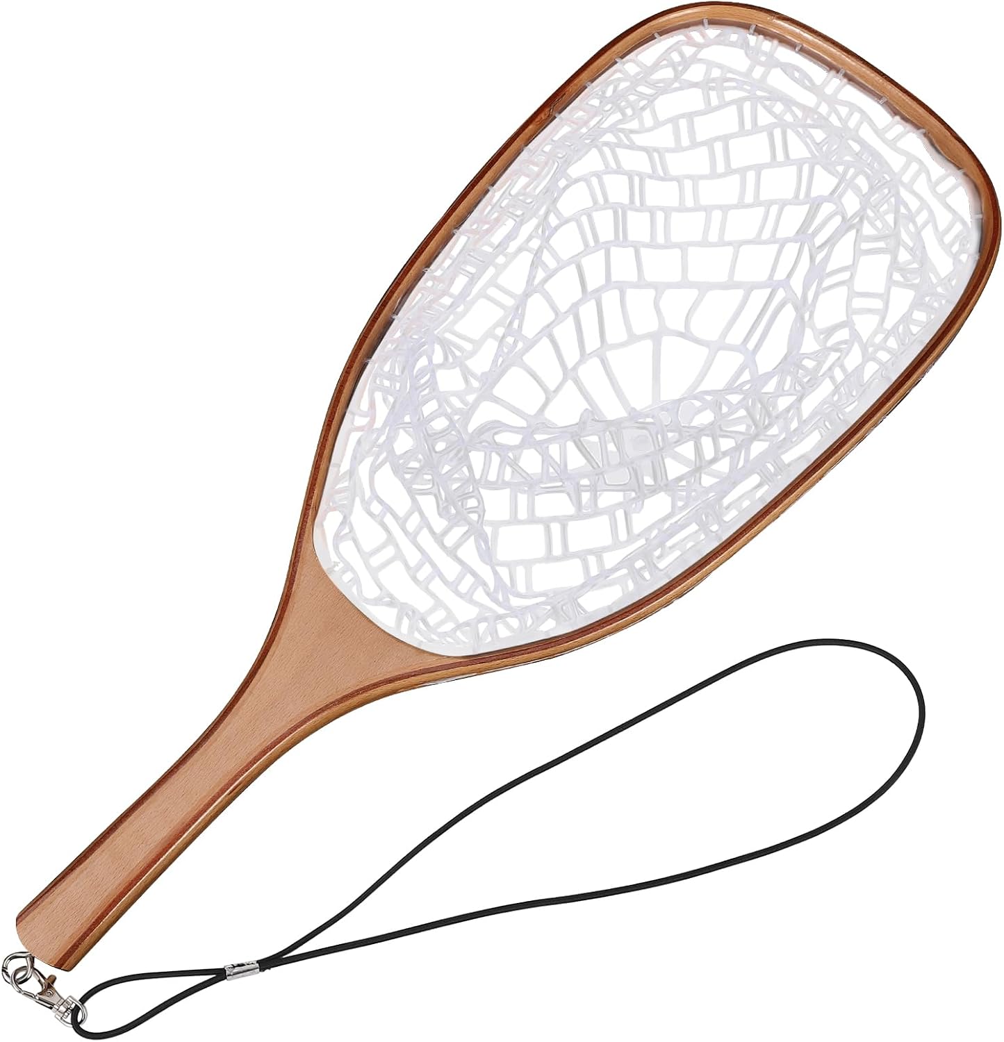 GarveeLife Fly Fishing Net Trout Net, Soft Mesh Fishing Net, Fish Landing Net with Safety Rope Lanyard, Lightweight Catch and Release Net for Trout, Bass
