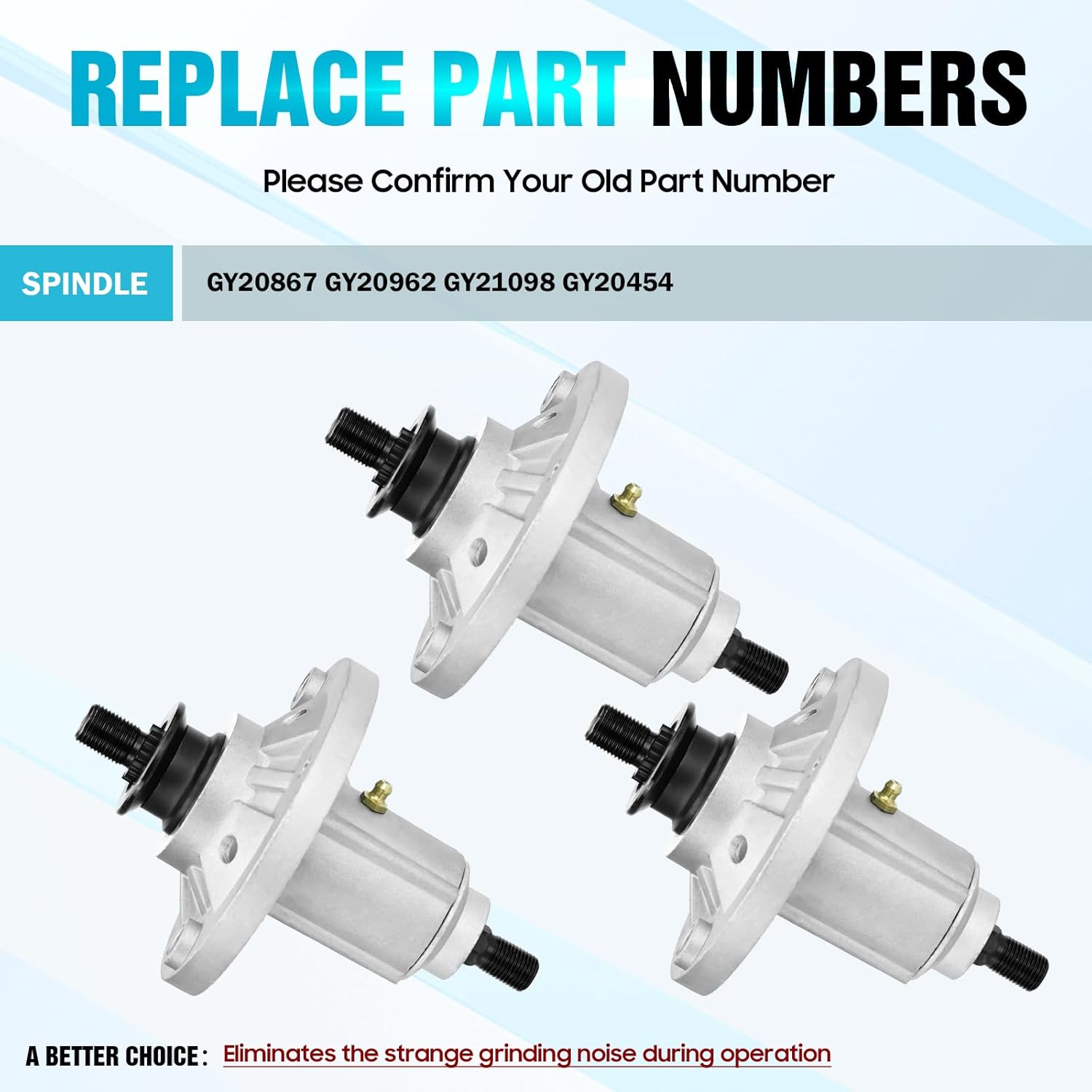 GY21098 GY20454 Spindle Assembly Fit for John Deere 42 48 54 Inch Deck D140 D130 D110 D125 LA110 LA115 LA120 LA145 Lawn Mower Tractor, Replace GY20867 GY20962 (3 Pack)