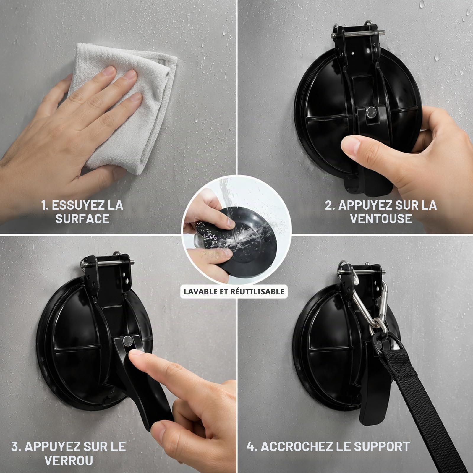2 pièces de support de store pour camping-car & caravane, support robuste pour pied de store, compatible avec Thule, Fiamma, adapté pour VW T5/T6, Ford Transit, Mercedes Marco Polo, FIAT