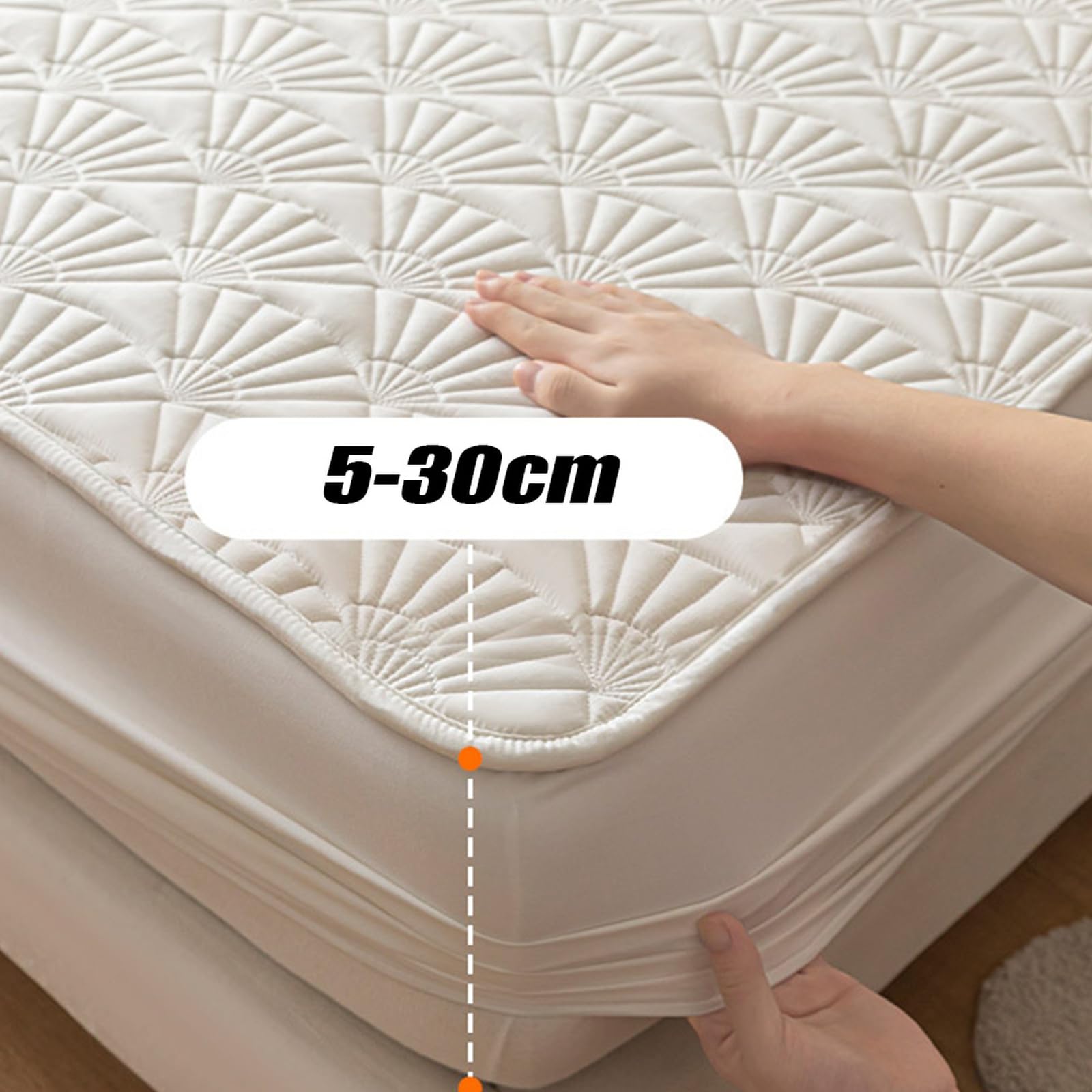 Sábana bajera impermeable de 150 x 200 cm + 30 cm de profundidad, súper suave, color gris claro, protector de colchón elástico y acogedor para máxima comodidad
