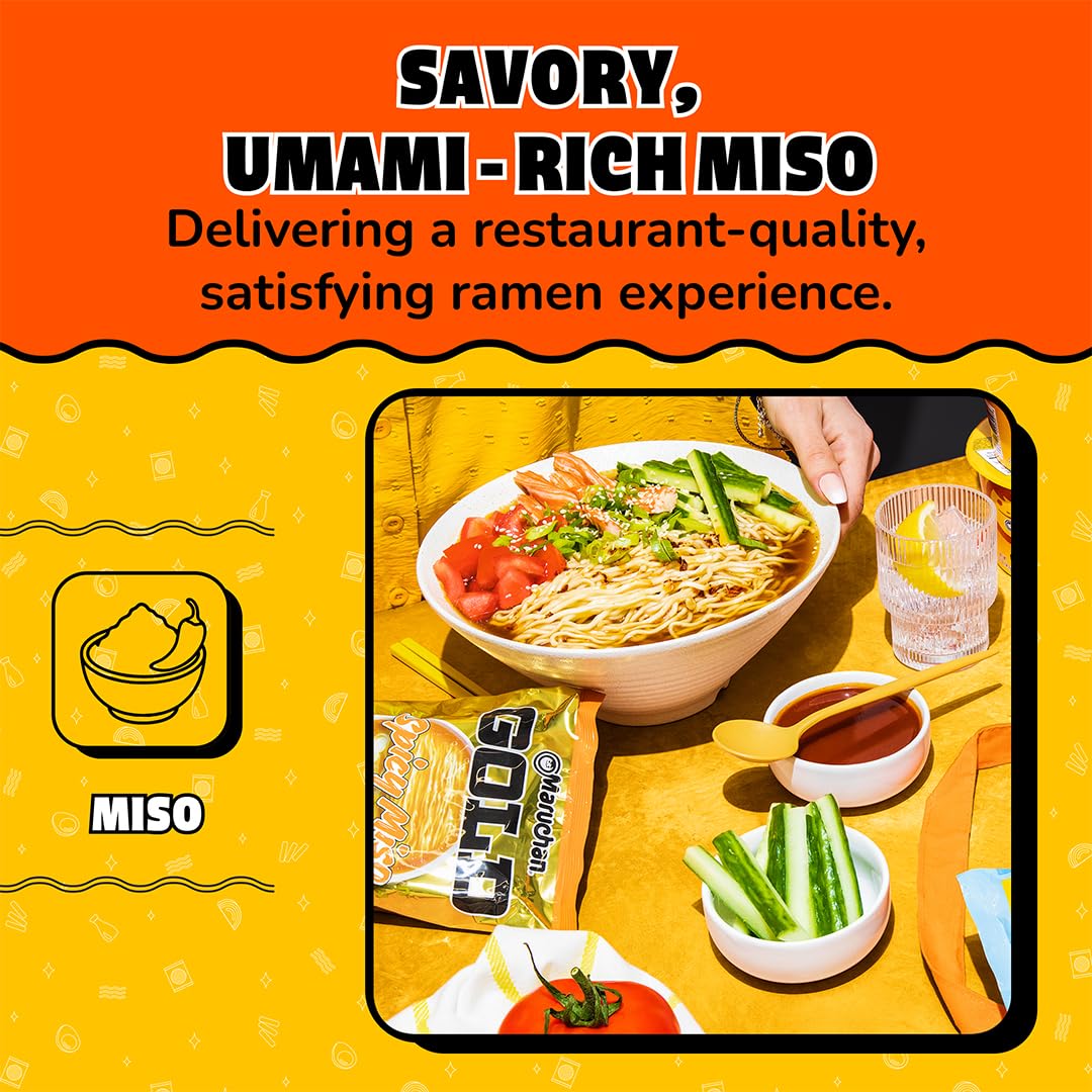 Maruchan Gold Ramen Noodle Soup, Spicy Miso Flavor – Restaurant Quality Japanese-Style Instant Noodles, Quick & Easy Meal – 4.21 Oz. (5 Pack)
