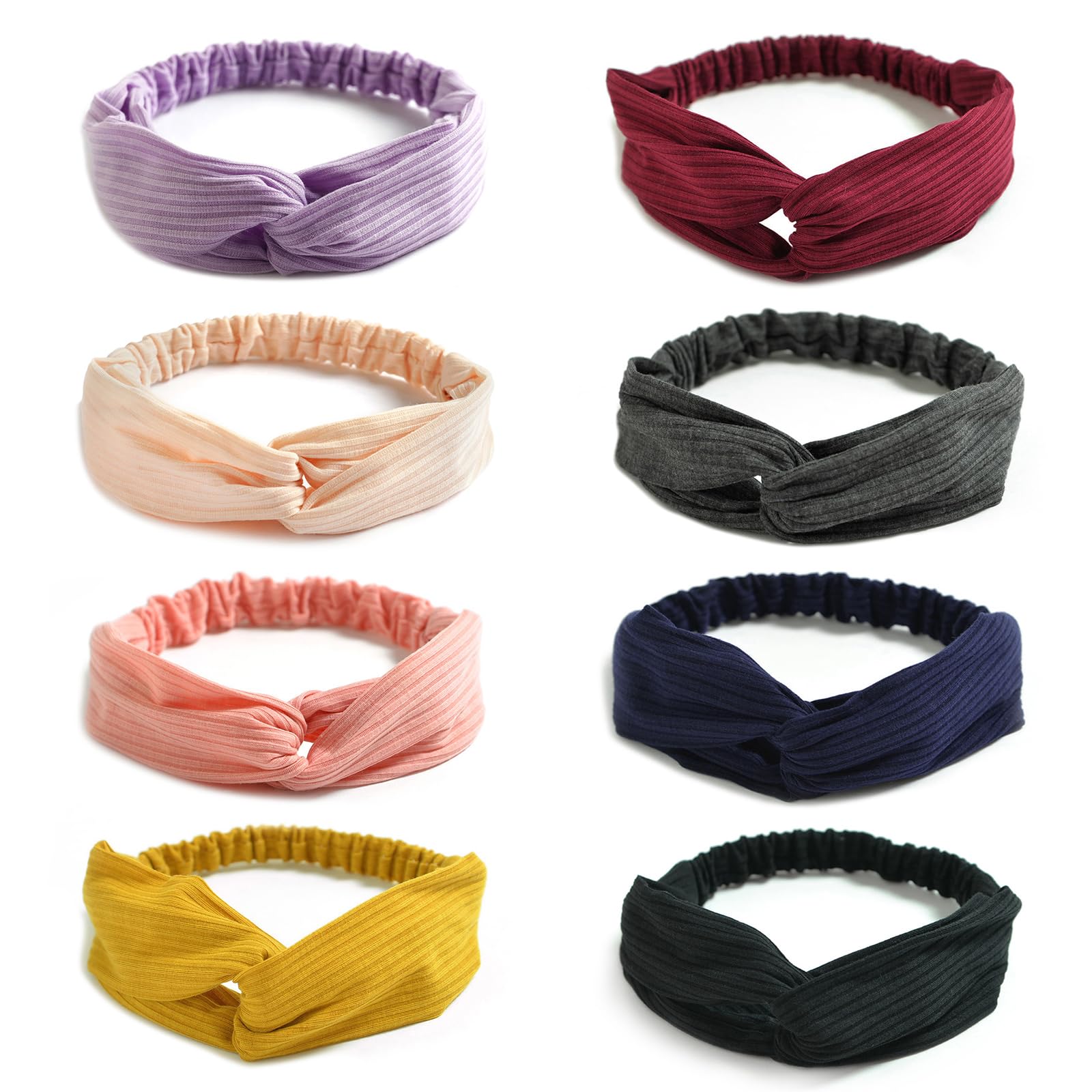 AQOKKA Elastic Knotted Headbands for Women Cloth Head Hair Bands for Women's Hair Non Slip Boho Wrap Twisted Hair Accessories