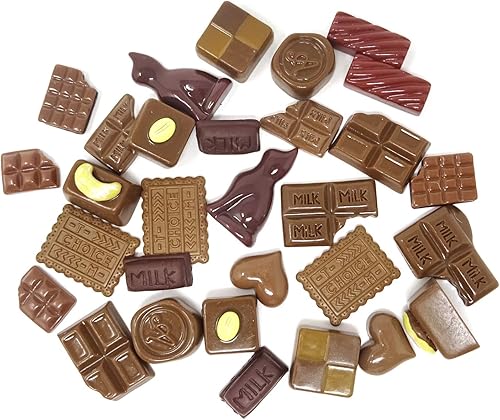 Honbay 30 dijes de slime, cuentas surtidas de resina de chocolate con parte trasera plana para álbumes de recortes, pinzas para el cabello,