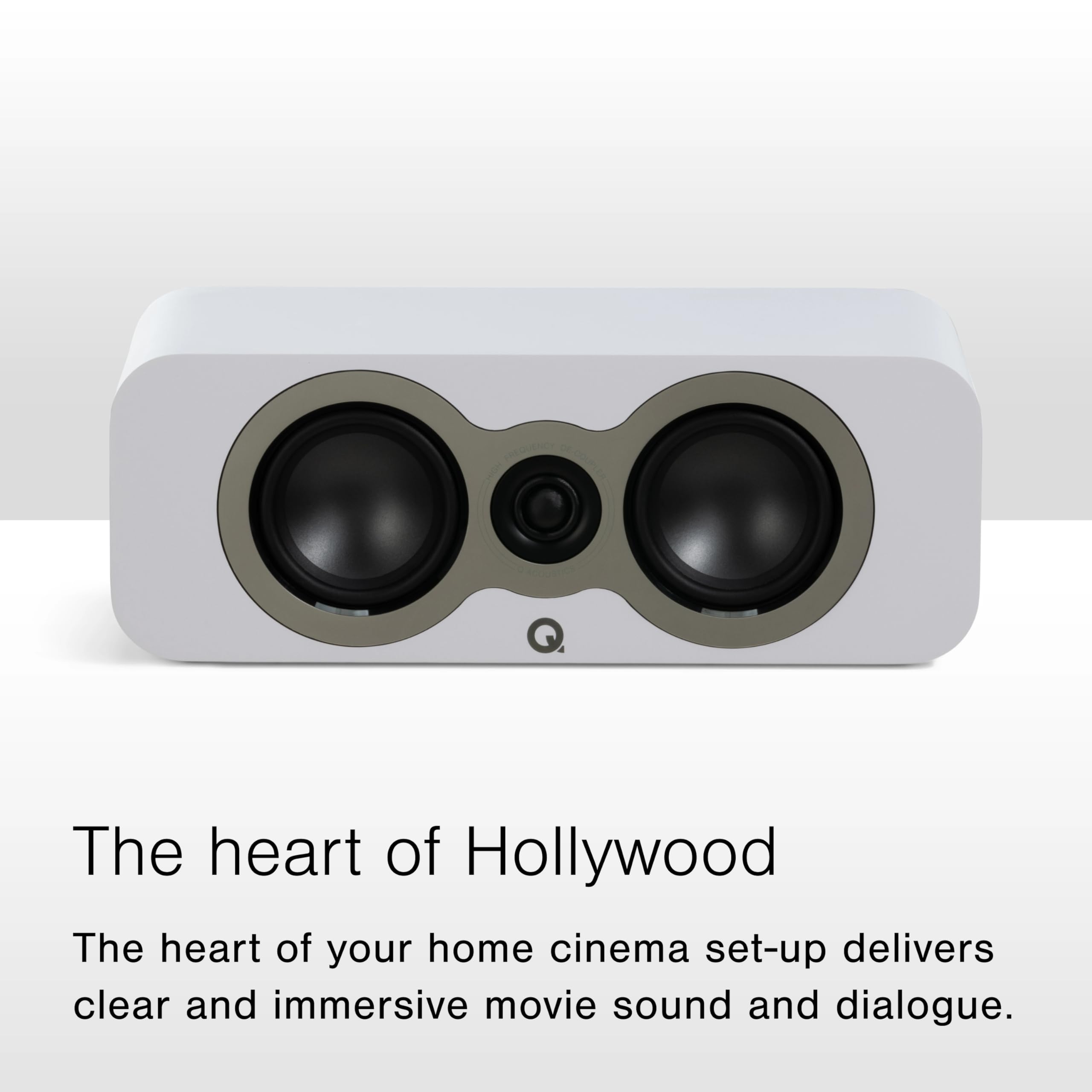 Q Acoustics 3090c Center-Lautsprecher Claro Walnut - 2-Wege-Reflex-Gehäusetyp, 2 x 4 Mittel-/Bass-Treiber, 1 x 0,9 Hochtöner - Aktive Lautsprecher/HiFi-Lautsprecher für Heimkino-Soundsystem
