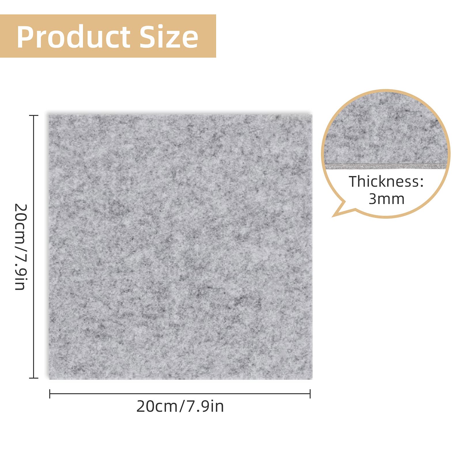 Nastro 3m Feltro Autoadesivi - Set 10 Pezzi 20x15cm Con Nastro 3M, Spessore 3mm Feltrini Per Mobili - Foto 7