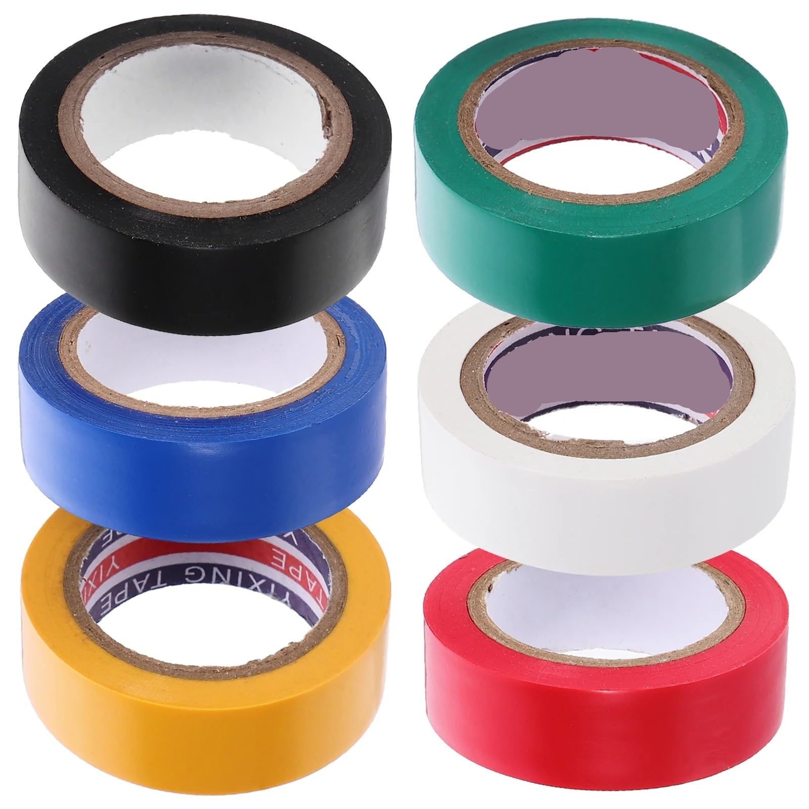 Isolierband 6 Rollen Hochtemperatur-Isolierband, elektrisches Isolierband, Außen-Hochtemperatur-Farbe, Auto-Innenisolierung, Elektriker, PVC-Farbe