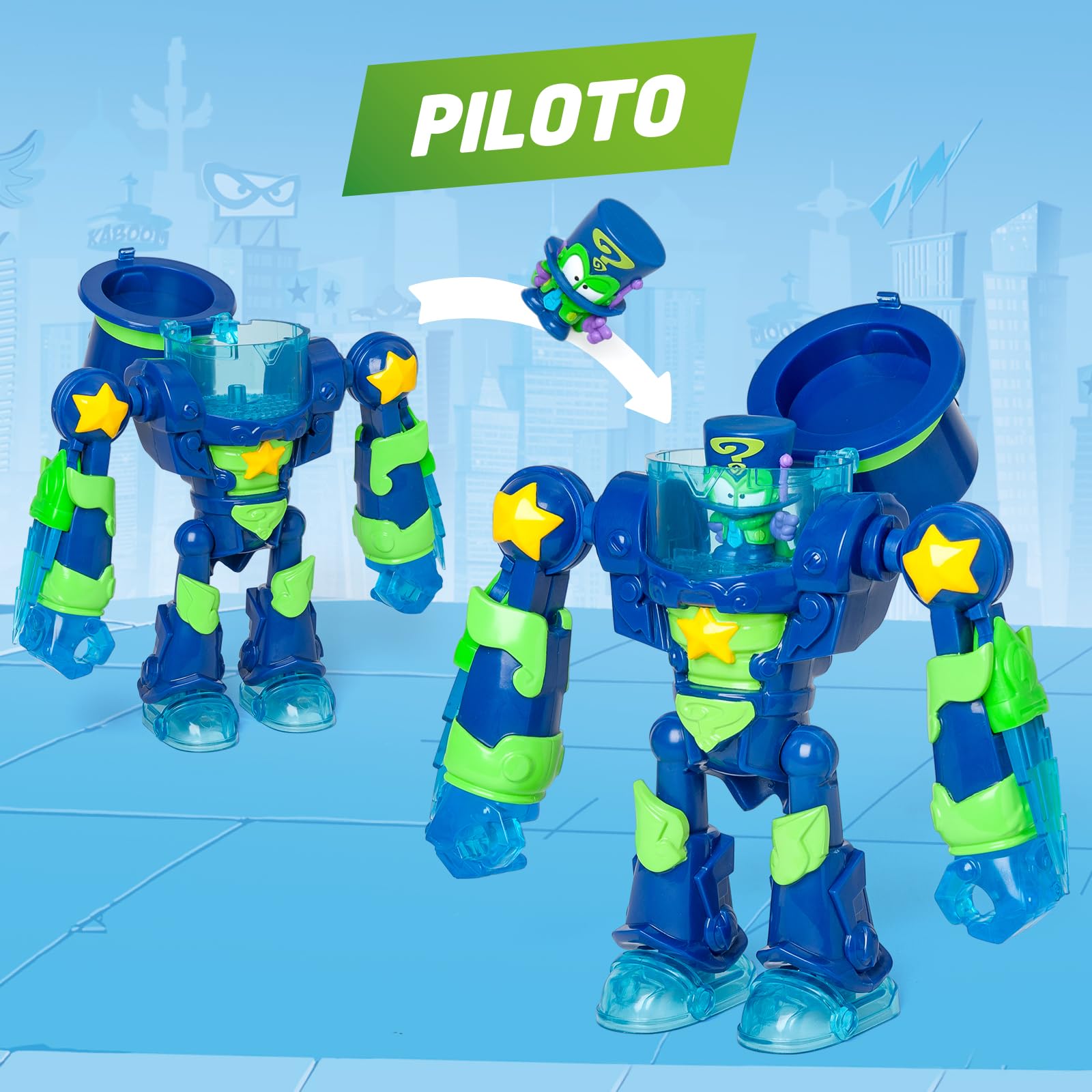 SUPERTHINGS – Ultra Striker Enigma. Robot Ultra Striker de Enigma de la Serie de TV “SuperThings Kazoom Power”. Contiene 1 Ultra Striker Robot, 1 Enigma Exclusivo, 1 Accesorio