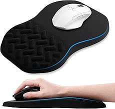 Mexgcom Tapis de Souris Ergonomique, Friction modérée,Tapis de Souris Antidérapant, Tapis de Souris pour Poignets avec Design de Massage, pour Poignets avec Mousse à Mémoire Antidérapante