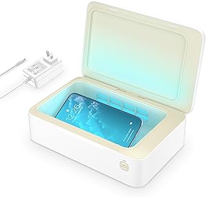 Cell Phone Sanitizer Box, Senerport Steri-lizer Cleaner with Wiried Charging Station, Cleaning for for iOS Android Cellphone Money Toothbrushhead Razor…