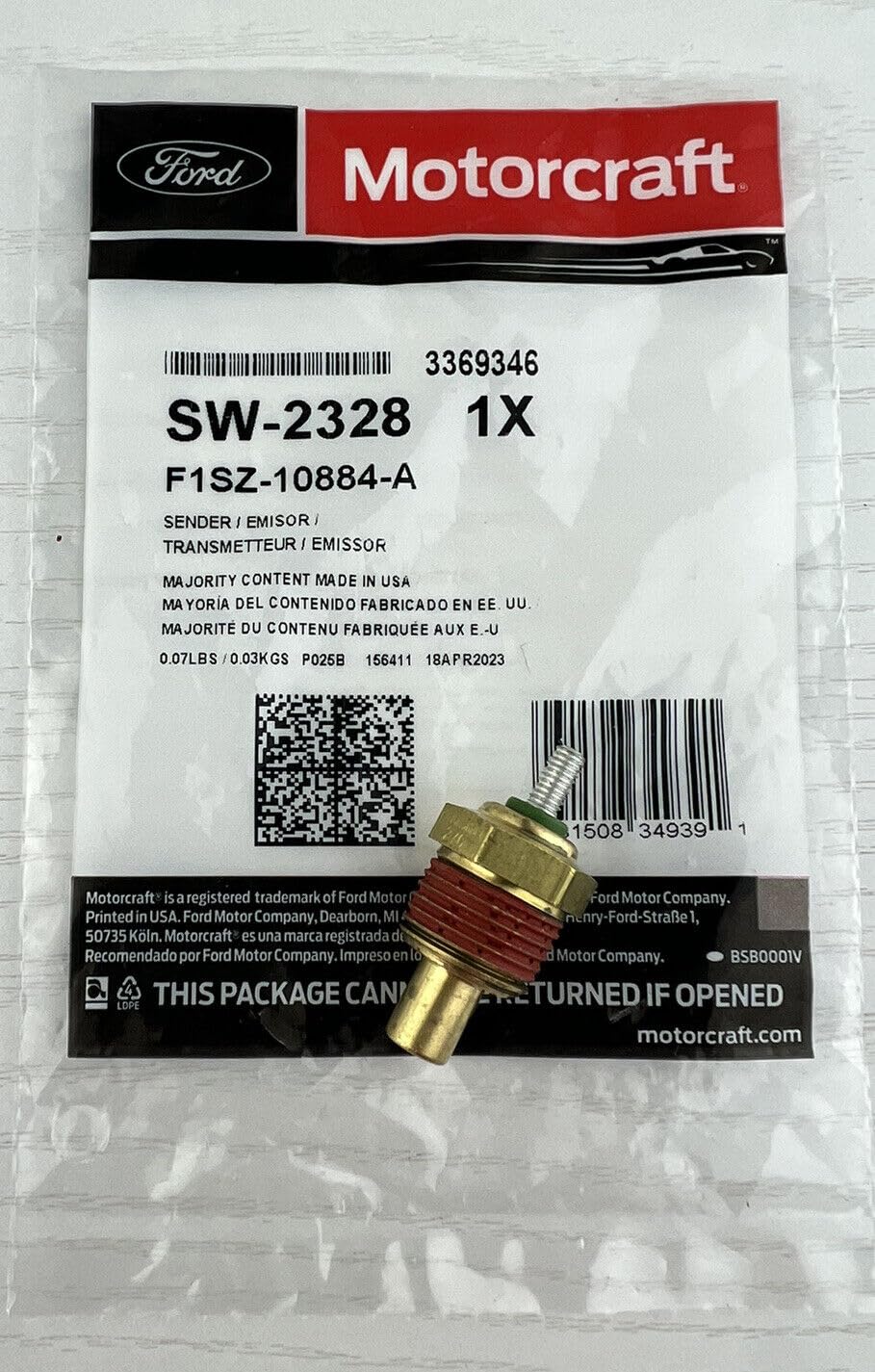 Genuine Ford Parts - Sender Asy - Temperature (F1SZ-10884-A)